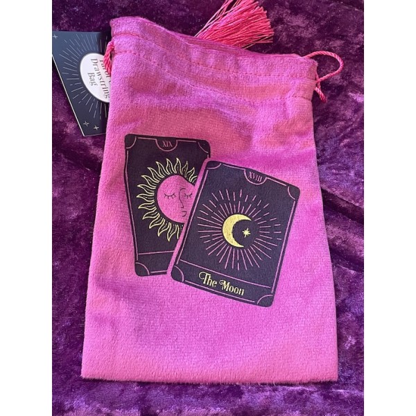 Drawstring tarot bag pink